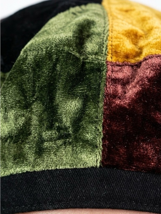LE CHATEAU VELVET PATCHWORK BERET HAT WOMENS - Picture 3 of 8